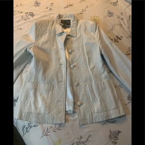 White leather blazer jacket